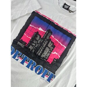 VTG 1989 Detroit Skyline T Shirt Screen Stars USA Single Stitch L